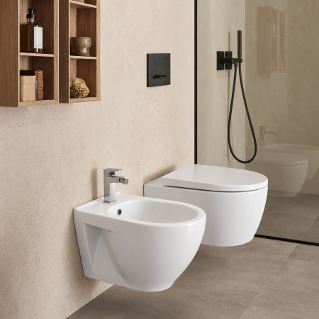 Vase WC si Bideuri - Bideu suspendat DUXU Rem – Alb, design oval