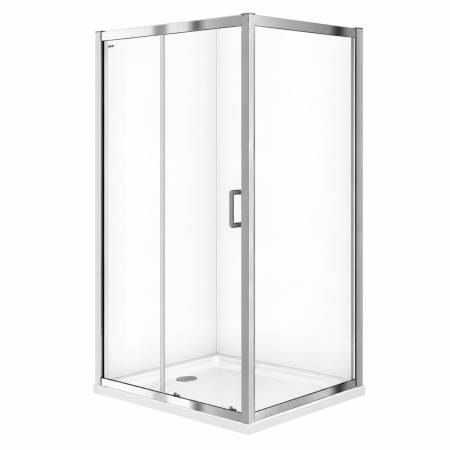 Cabina de dus crom Duxu Azul cu usa glisanta [1]