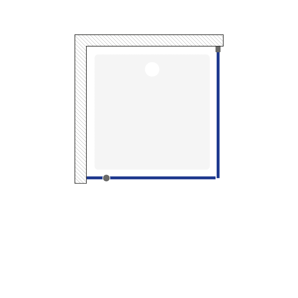 Cabina de dus negru mat Duxu Azul cu usa pivotanta | DUXU Concept [2]