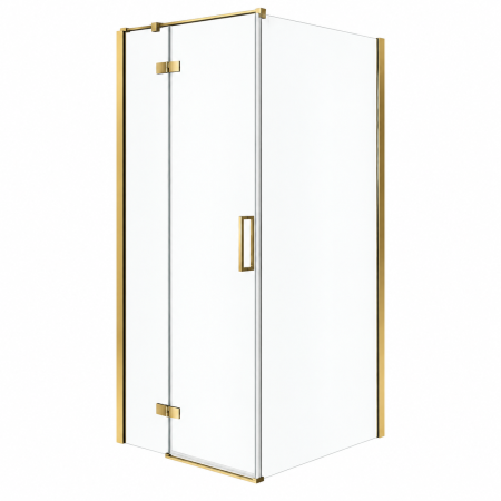 Cabina de dus pe colt Duxu Star auriu gold orientare stanga [1]