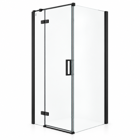 Cabina de dus pe colt Duxu Star negru mat orientare stanga [1]