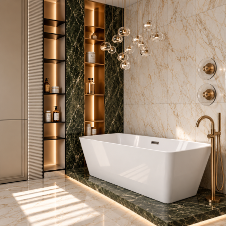Căzi freestanding și back to wall - Cada freestanding din acril sanitar Duxu Runa