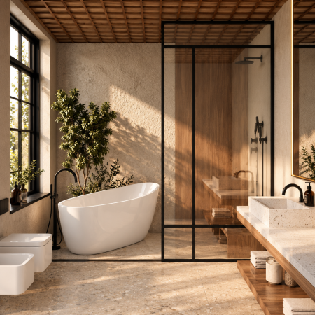 Căzi freestanding și back to wall - Cada freestanding din acril sanitar Duxu Sakura
