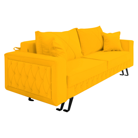 Canapea extensibila Alisson, din catifea cu lada de depozitare, 230x105x80 cm [2]