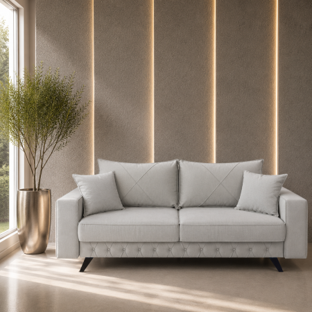 Canapele - Canapea extensibila Alisson, din stofa cu lada de depozitare, 230x105x80 cm