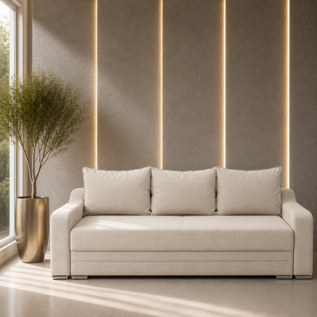 Canapele - Canapea extensibila Ginette, cu lada de depozitare, 226x98x78 cm