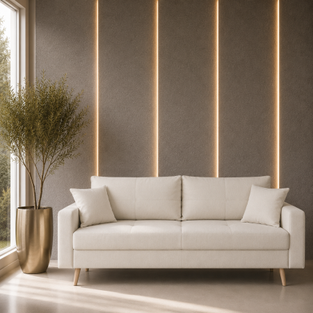 Canapele - Canapea extensibila Sofia, din stofa cu lada de depozitare, 220x90x80 cm