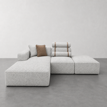 Coltare - Coltar modular Puente, 277 x 180 cm, stofa gri