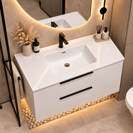 Lavoar ceramic alb Duxu Joy [2]
