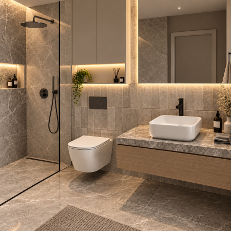 Lavoar ceramic pe blat Duxu Mini 39x39 cm [1]