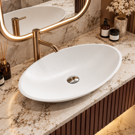 Lavoare - Lavoar de blat oval Duxu Bianco din compozit