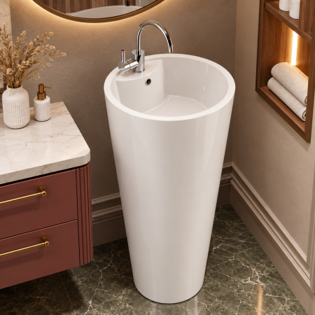 Lavoare - Lavoar freestanding DUXU Stand alb lucios de sine statator