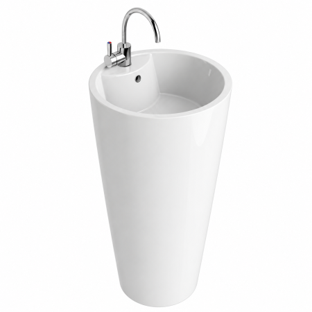 Lavoar freestanding DUXU Stand alb lucios de sine statator [3]