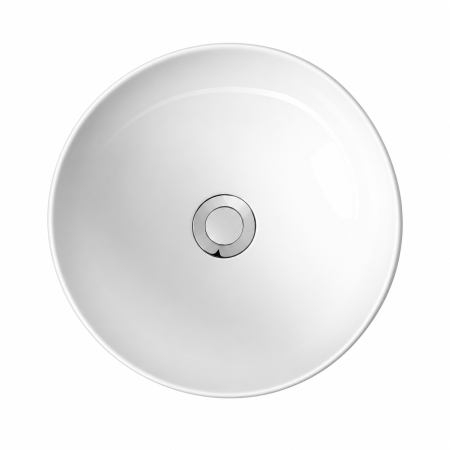 Lavoar pe blat Duxu Alp alb lucios rotund 40 cm [3]