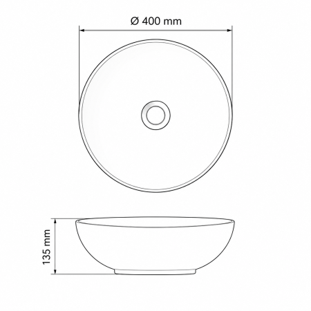 Lavoar pe blat Duxu Alp alb lucios rotund 40 cm [2]