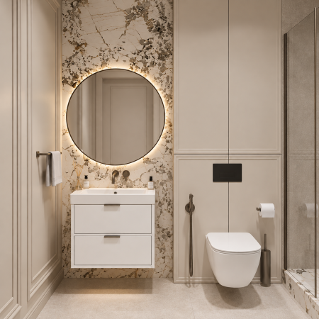 Mobilier baie - Mobilier de baie suspendat alb mat Duxu Darya cu lavoar ceramic