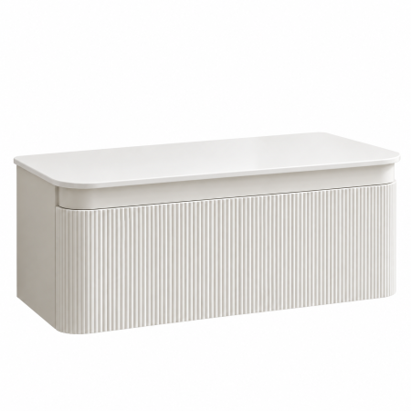 Mobilier de baie suspendat alb riflat Duxu Iconic [1]