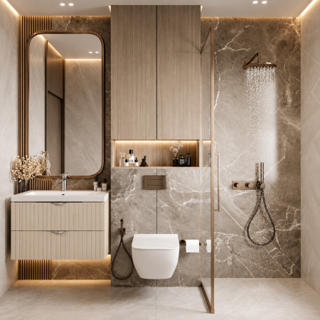 Mobilier baie - Mobilier de baie suspendat DUXU MIRA finisaj Casmir cu lavoar ceramic