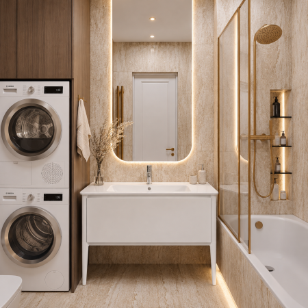 Mobilier baie - Mobilier de lavoar suspendat alb Duxu Mono cu lavoar integrat