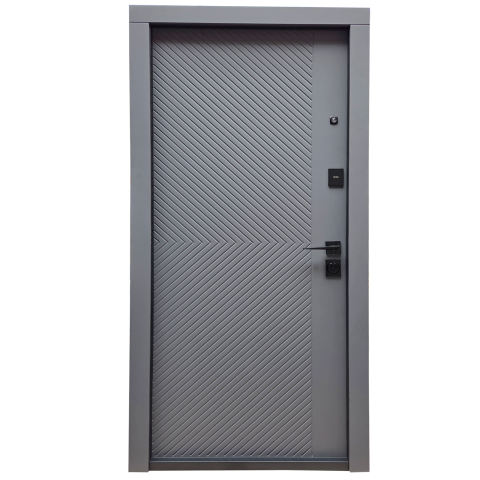 Usi de exterior - Ușă metalică DUXU VEKTRA - Gri Catifelat / Alb Granular