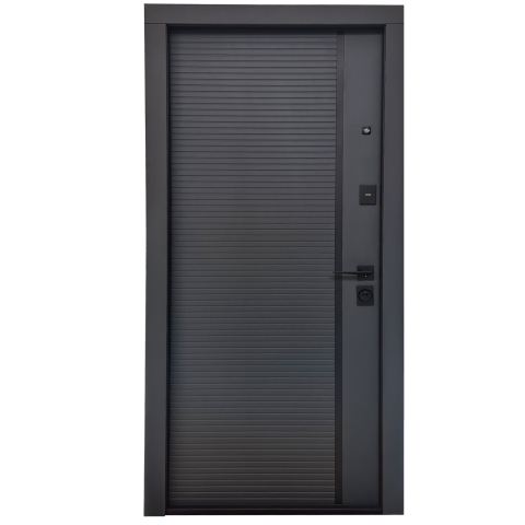 Usi de exterior - Ușă metalică modernă DUXU HORIZA - Antracit Granular / Alb Granular