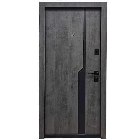 Usi de exterior - Ușă premium DUXU EDGE- Beton inchis / Alb Granular