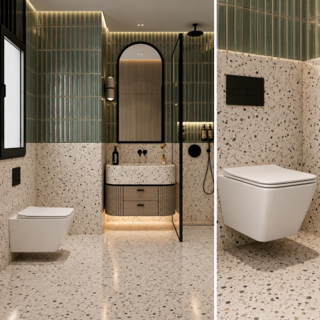 Vase WC si Bideuri - Vas WC suspendat DUXU Retro, rectangular