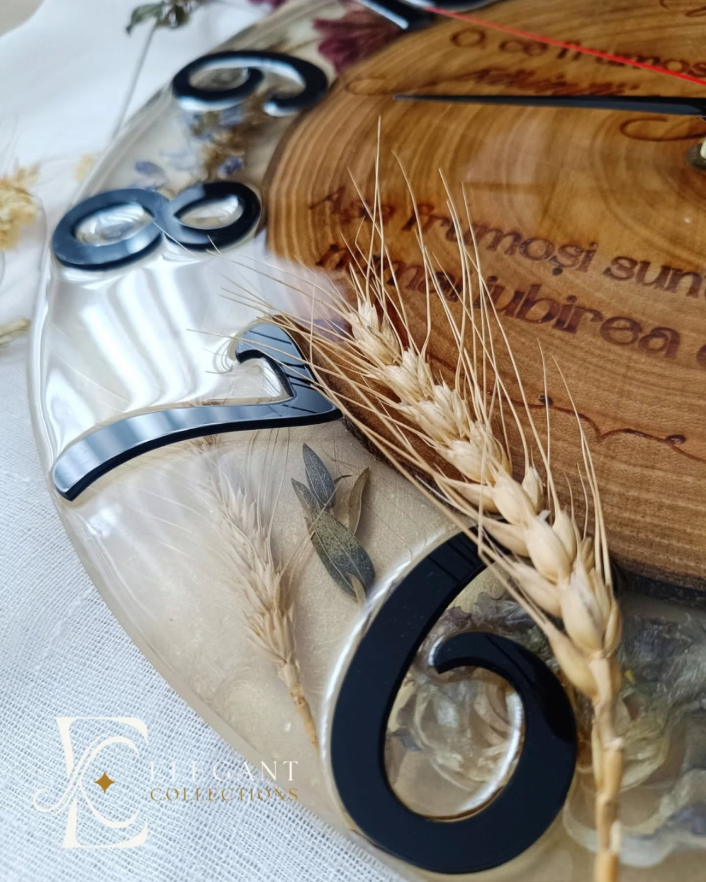 Kairos – Ceas de perete din lemn masiv și rășină epoxidică handmade personalizat [3]