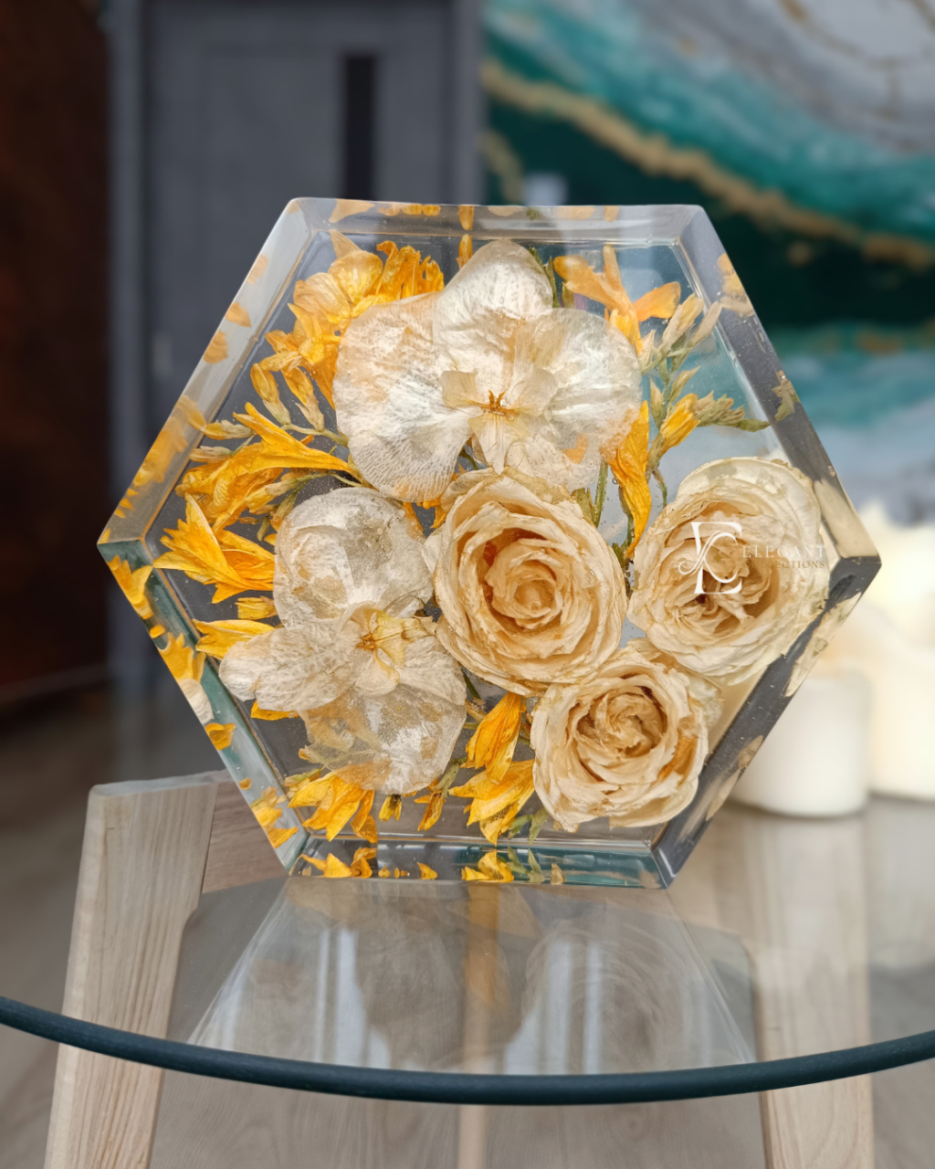 Diamond Keepsake buchet mireasa flori incapsulate in rasina [1]