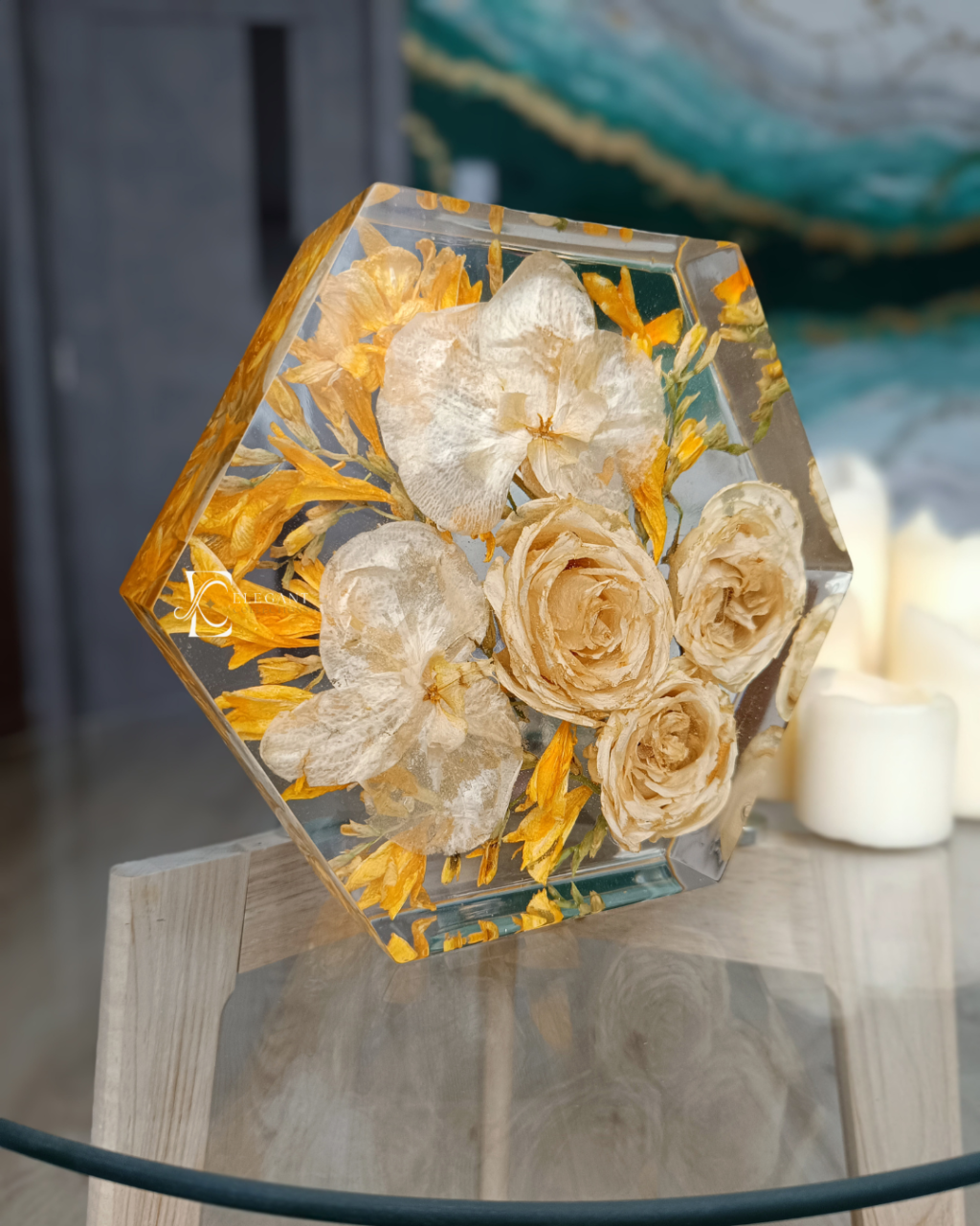 Diamond Keepsake buchet mireasa flori incapsulate in rasina [2]