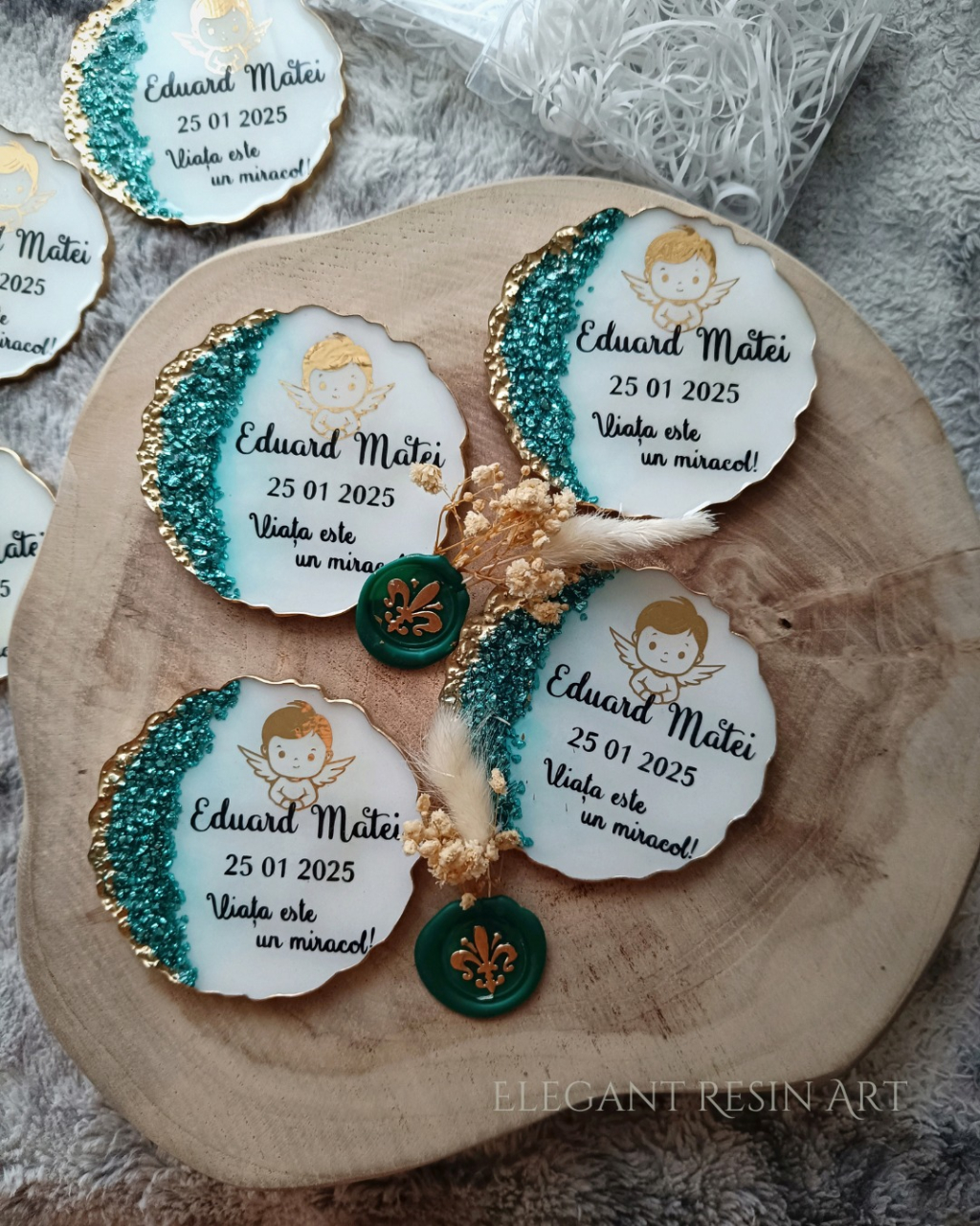 Mărturii GEODE din rășină epoxidică pentru nuntă și botez [5]