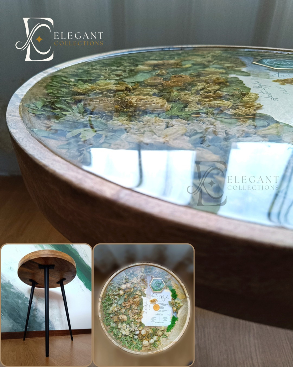 LYON – Măsuță din rășină epoxidică și lemn masiv handmade personalizată [4]