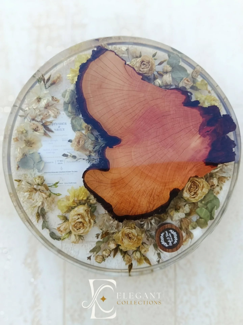 OSLO – Măsuță din rășină epoxidică și lemn natural handmade personalizată [2]