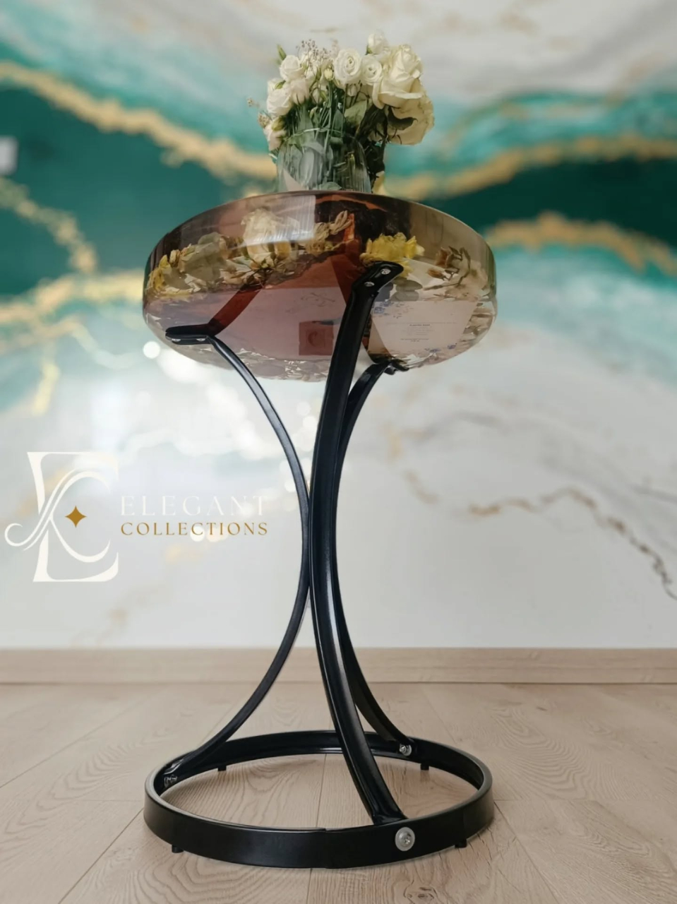 OSLO – Măsuță din rășină epoxidică și lemn natural handmade personalizată [3]