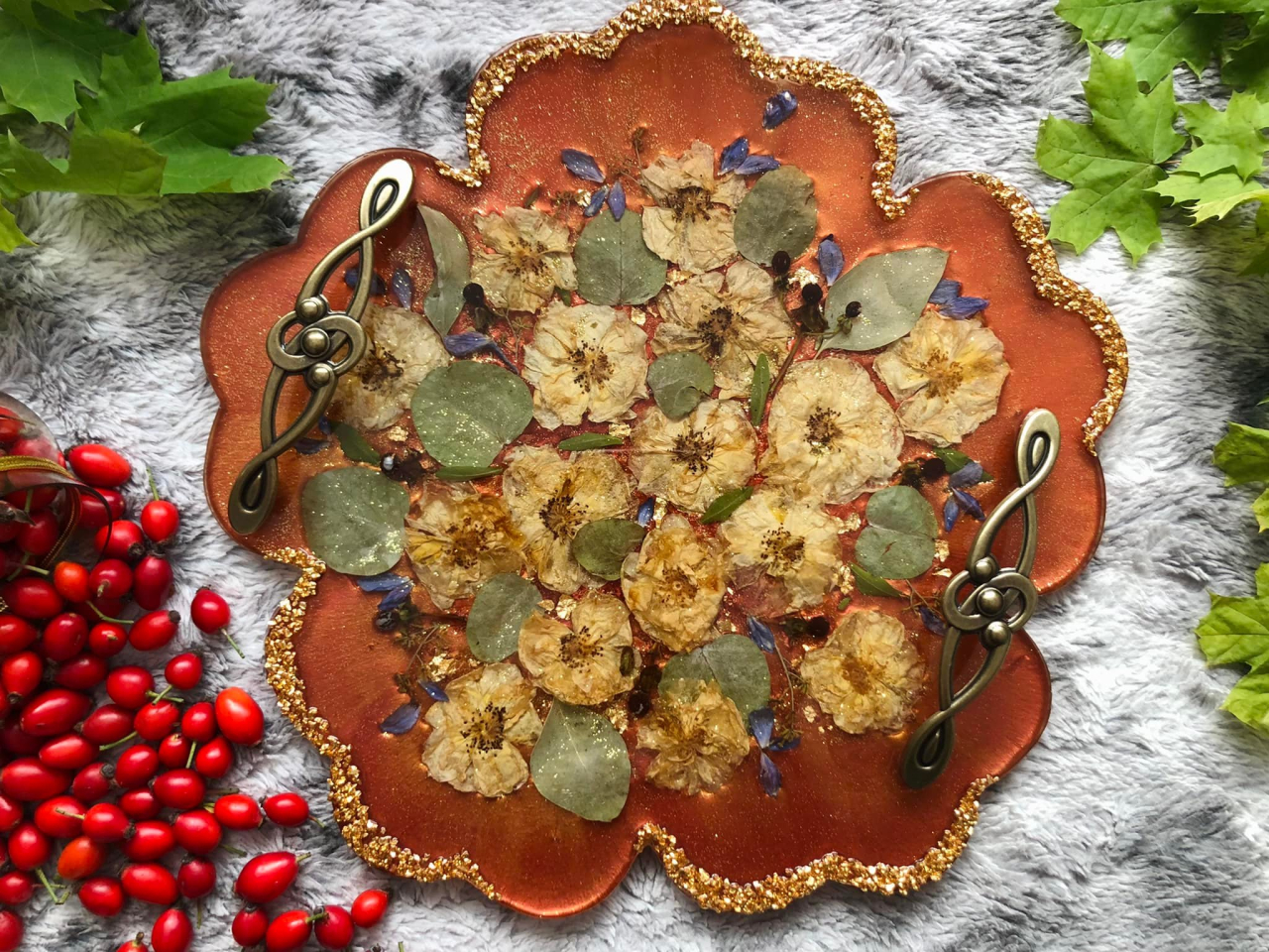 CATALEYA – Platou din rășină epoxidică handmade unicat 35 cm [2]