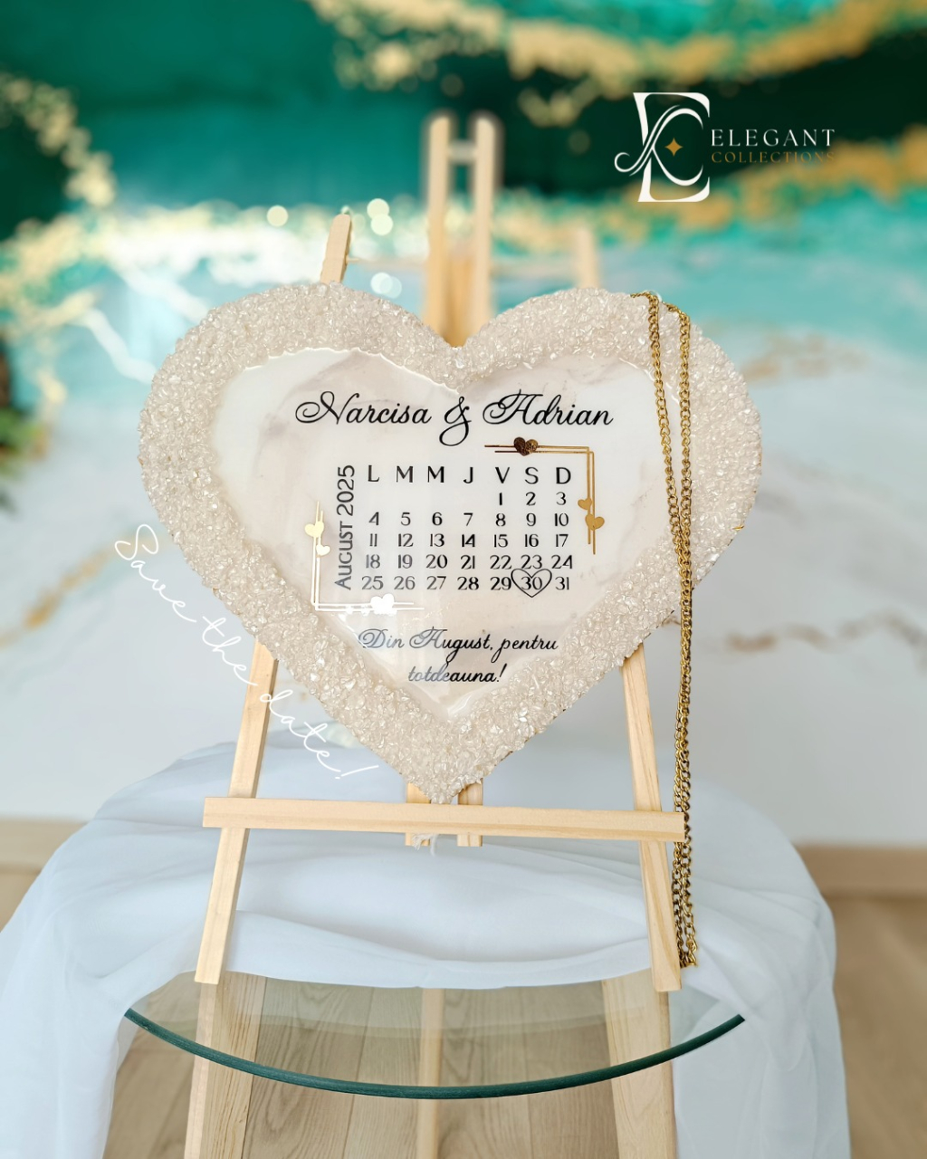 Save the Date – Obiect decorativ din rășină epoxidică handmade personalizat [8]