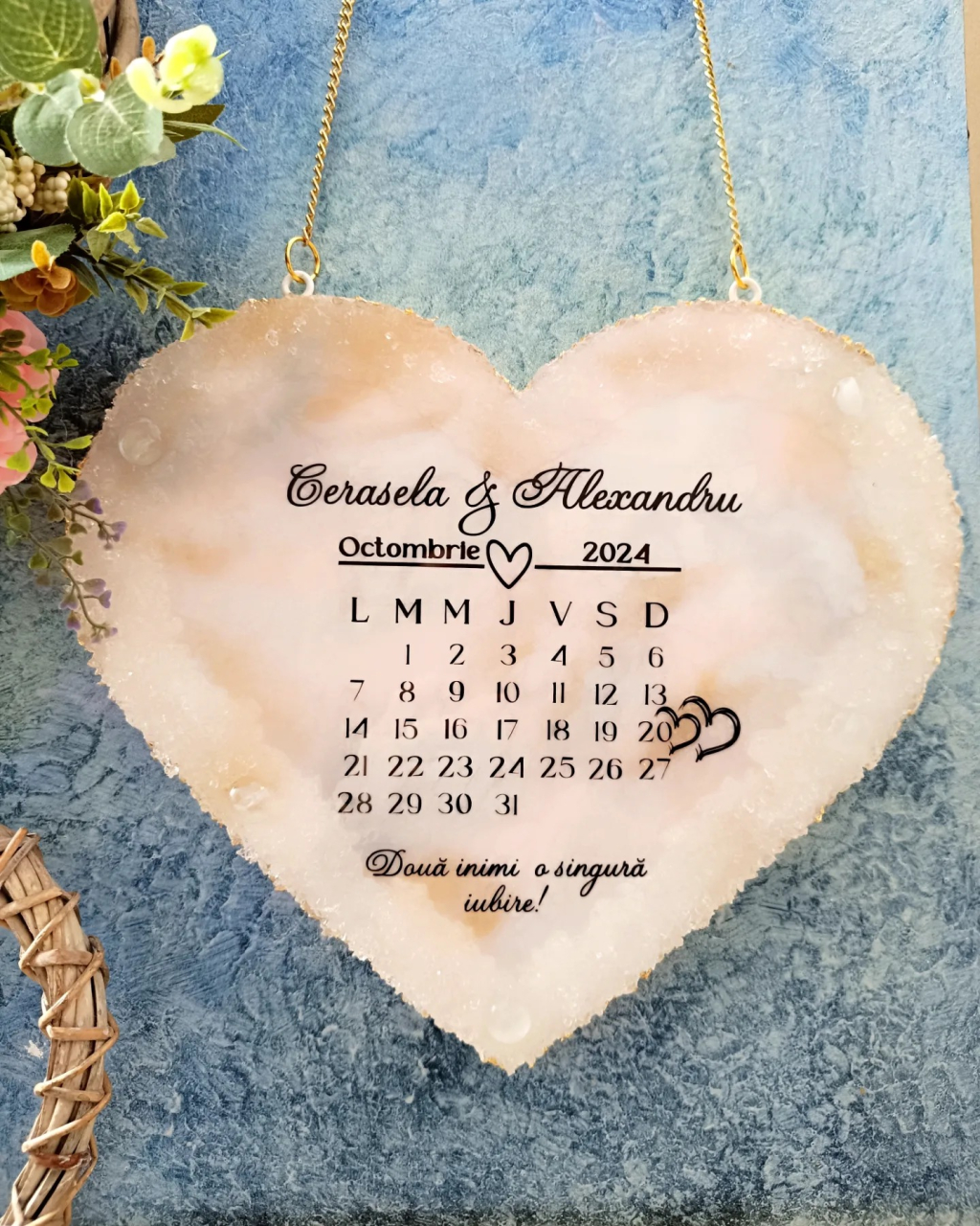 Save the Date – Obiect decorativ din rășină epoxidică handmade personalizat [5]