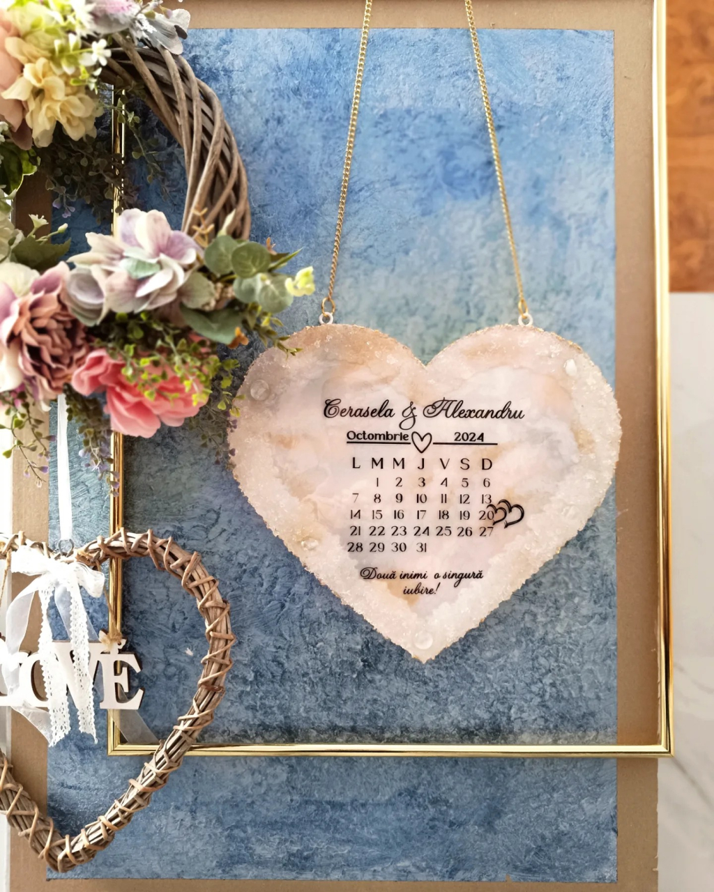 Save the Date – Obiect decorativ din rășină epoxidică handmade personalizat [6]