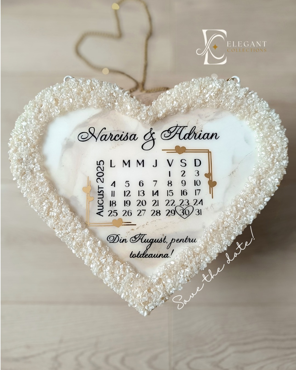 Save the Date – Obiect decorativ din rășină epoxidică handmade personalizat [9]