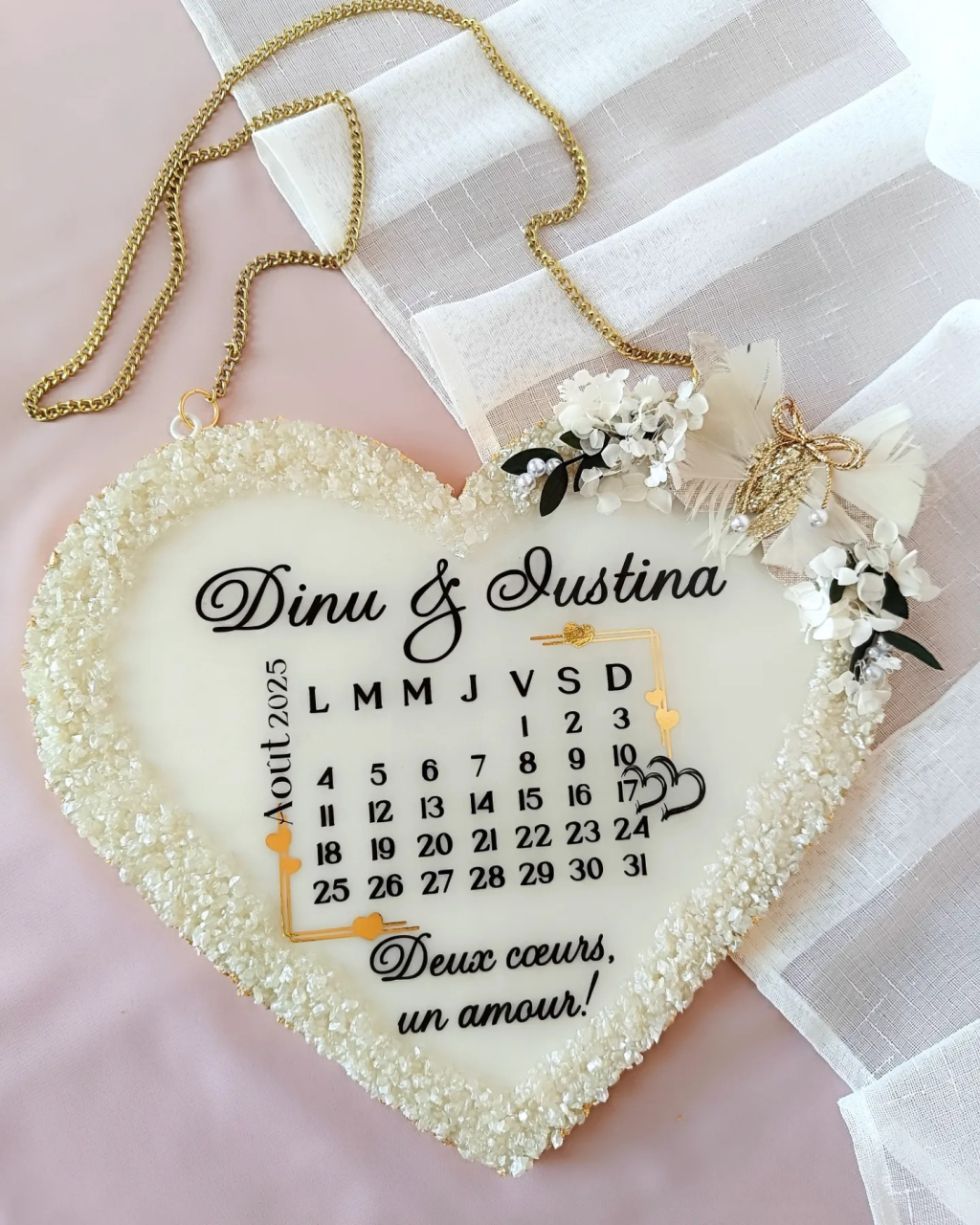 Save the Date – Obiect decorativ din rășină epoxidică handmade personalizat [2]