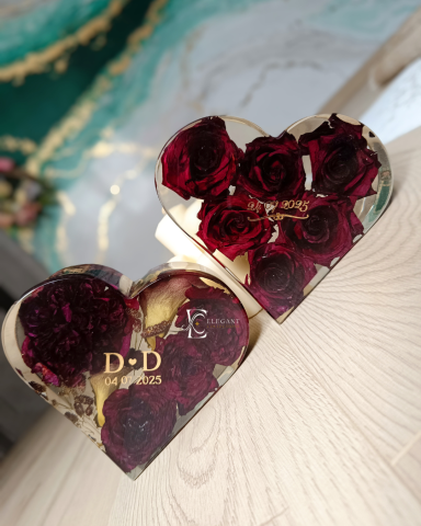 Heart Keepsake buchet mireasa flori incapsulate in rasina