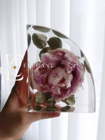 Twins Keepsake flori incapsulate in rasina cadou personalizat unicat [2]