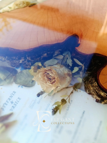 OSLO – Măsuță din rășină epoxidică și lemn natural handmade personalizată [4]