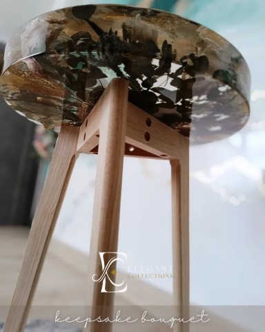 Măsuță PARIS - PARIS – Măsuță din rășină epoxidică și lemn natural handmade personalizată