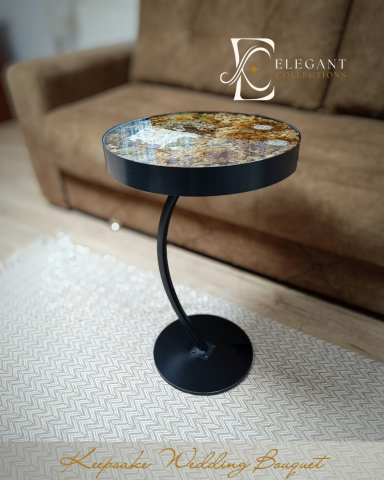 Măsuță SIENA - SIENA – Măsuță din rășină epoxidică și lemn natural handmade personalizată