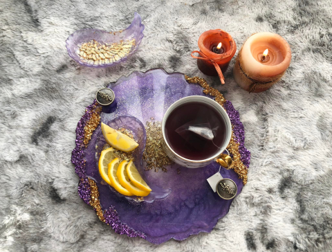 BEST SELLER – Platou din rășină epoxidică handmade unicat [11]