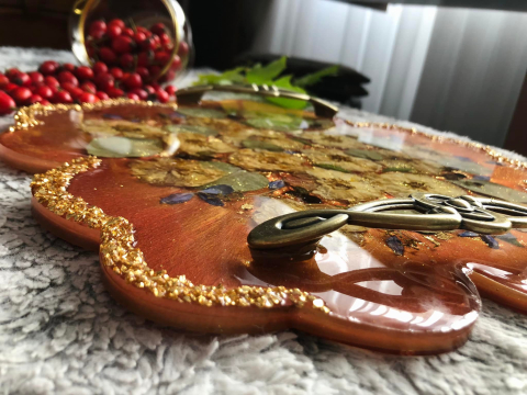 CATALEYA – Platou din rășină epoxidică handmade unicat 35 cm [2]