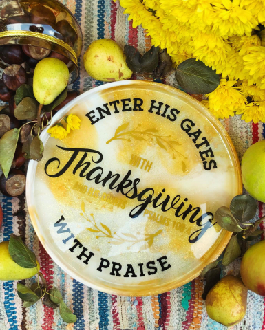 Platouri din rășină epoxidică - LUNA – Platou din rășină epoxidică handmade unicat 25 cm