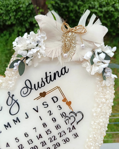 Save the Date – Obiect decorativ din rășină epoxidică handmade personalizat [3]