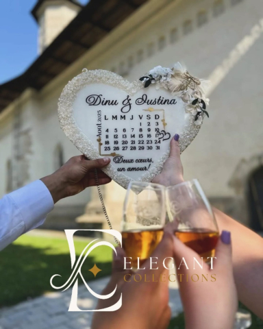 Plăcuțe personalizate SAVE THE DATE - Save the Date – Obiect decorativ din rășină epoxidică handmade personalizat